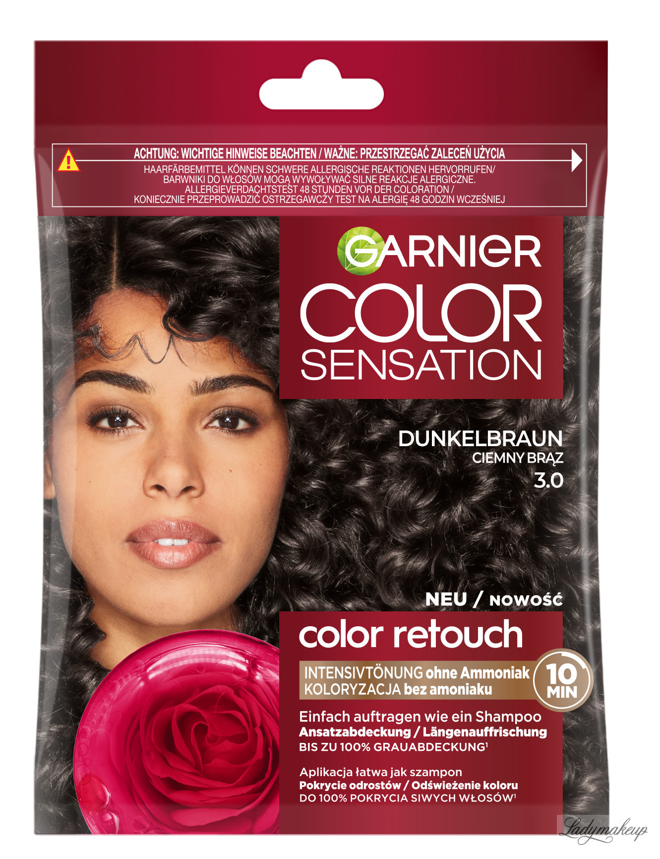 GARNIER COLOR SENSATION Ammonia free Hair Coloring Shampoo 3.0 Dark Brown